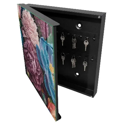 Armoire à clés décorative Fleurs colorées