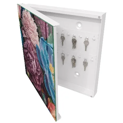 Armoire à clés décorative Fleurs colorées