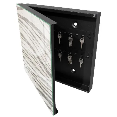 Armoire à clés décorative Vagues de gris