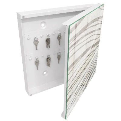 Armoire à clés décorative Vagues de gris