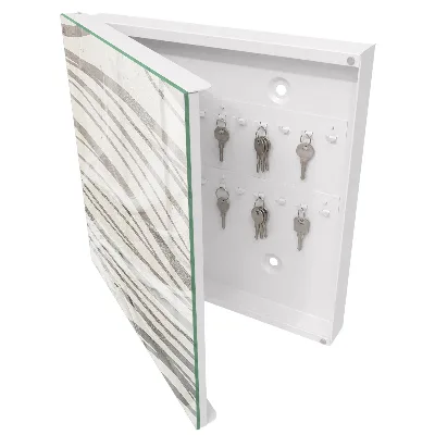 Armoire à clés décorative Vagues de gris