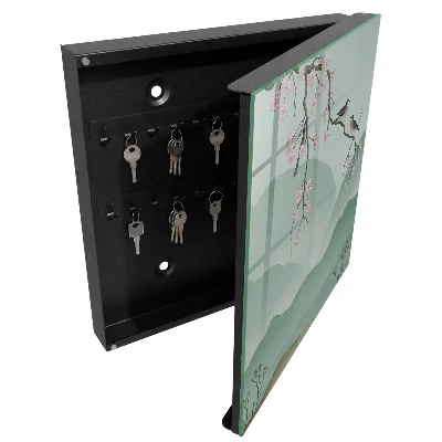 Armoire à clés design Oiseaux et fleurs