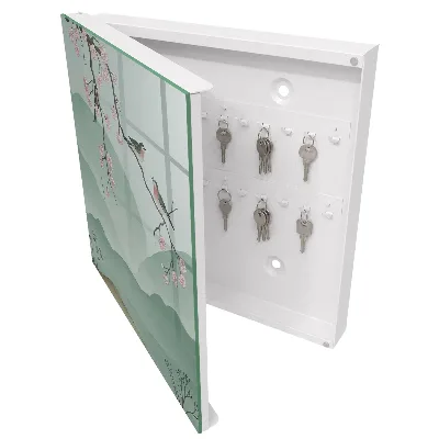 Armoire à clés design Oiseaux et fleurs
