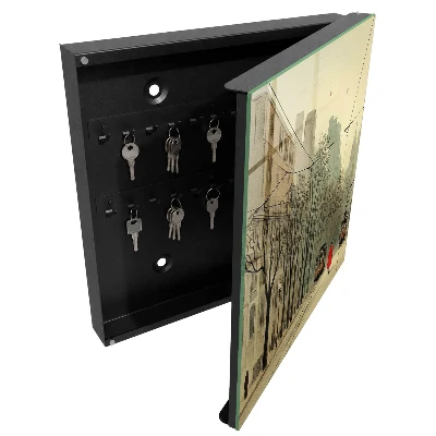 Armoire à clés décorative Promenade en ville