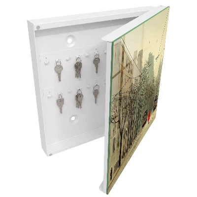 Armoire à clés décorative Promenade en ville