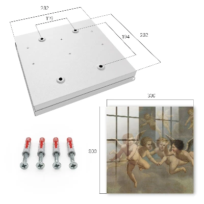 Boîte à clés murale décorative Anges volants Putti Peinture baroque