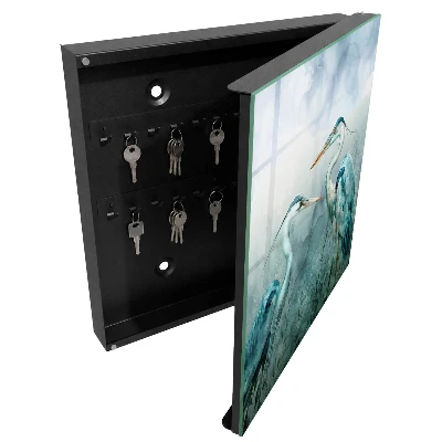 Armoire à clés décorative Hérons aquarelle
