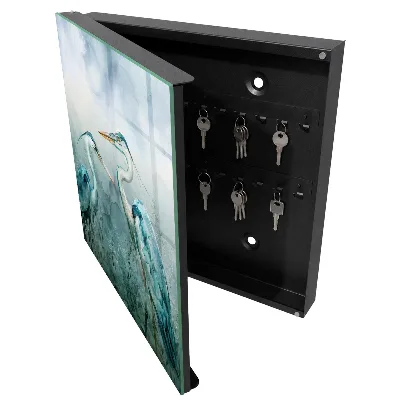 Armoire à clés décorative Hérons aquarelle