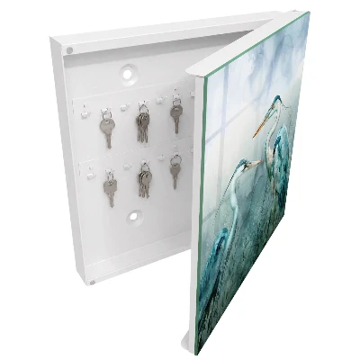 Armoire à clés décorative Hérons aquarelle