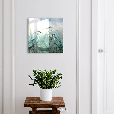 Armoire à clés décorative Hérons aquarelle