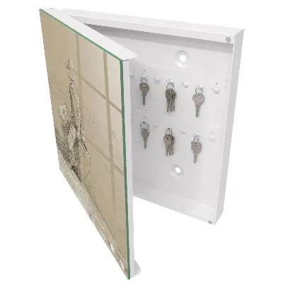 Armoire à clés design Pêcheur au bord du lac