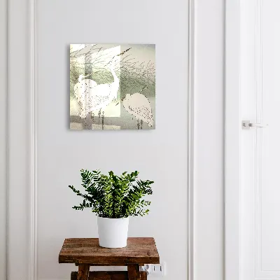 Boîte à clés murale décorative Hérons et herbes