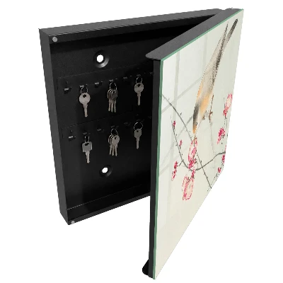 Armoire à clés décorative Fleurs d'oiseaux