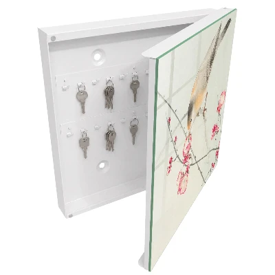 Armoire à clés décorative Fleurs d'oiseaux