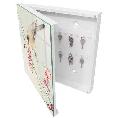 Armoire à clés décorative Fleurs d'oiseaux