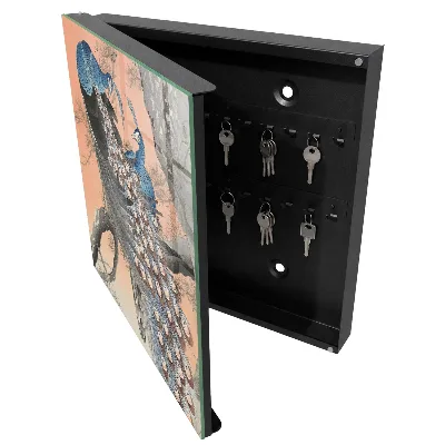 Armoire à clés design Beauté du paon