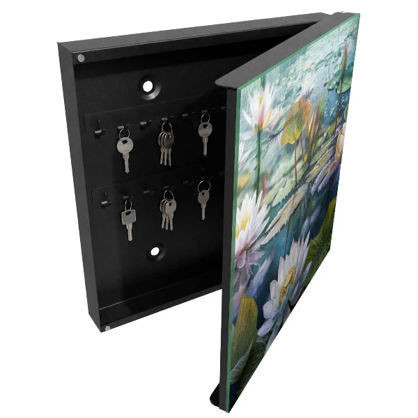 Armoire à clés design Fleurs aquatiques
