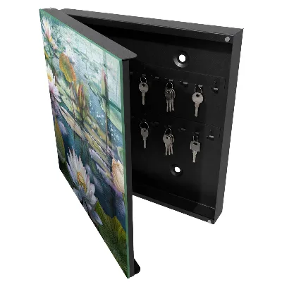 Armoire à clés design Fleurs aquatiques