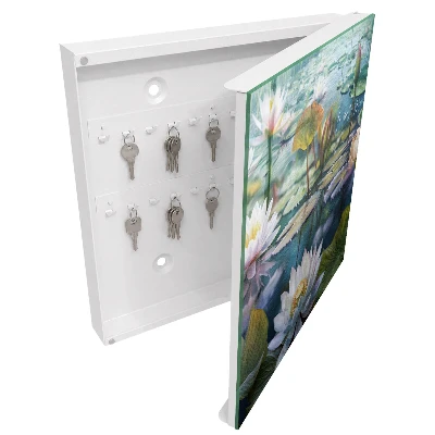 Armoire à clés design Fleurs aquatiques
