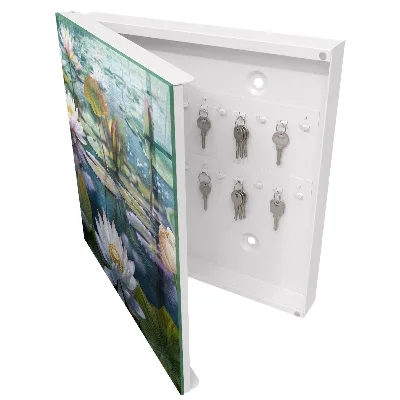 Armoire à clés design Fleurs aquatiques