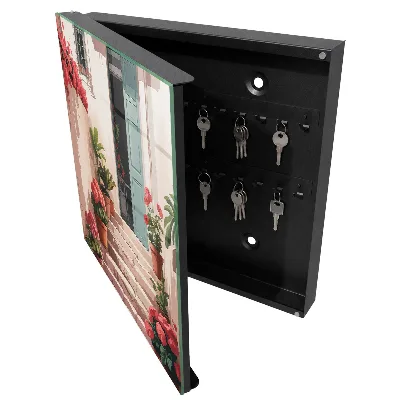 Armoire à clés décorative Escalier fleuri