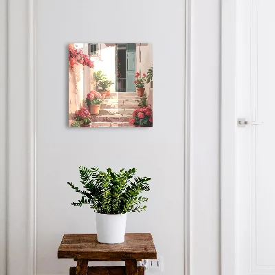Armoire à clés décorative Escalier fleuri