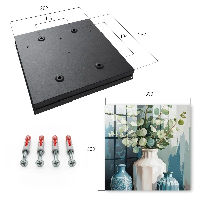Armoire à clés décorative Vases et feuilles