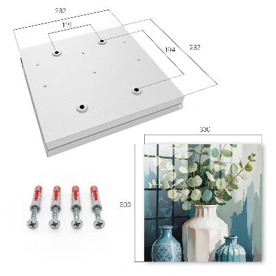 Armoire à clés décorative Vases et feuilles