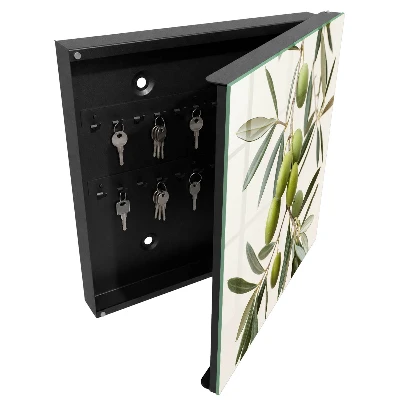Armoire à clés décorative Une branche avec des oliviers