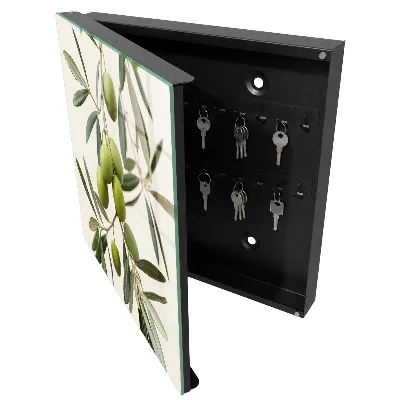 Armoire à clés décorative Une branche avec des oliviers