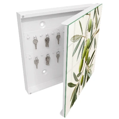 Armoire à clés décorative Une branche avec des oliviers
