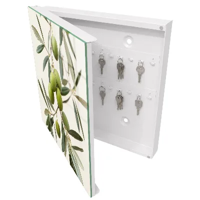 Armoire à clés décorative Une branche avec des oliviers