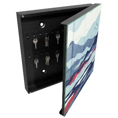 Armoire à clés design Vagues bleues