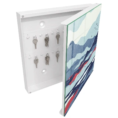 Armoire à clés design Vagues bleues