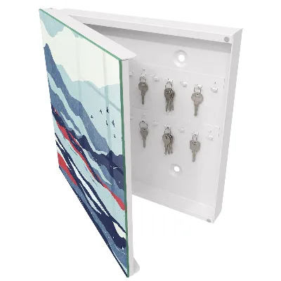 Armoire à clés design Vagues bleues
