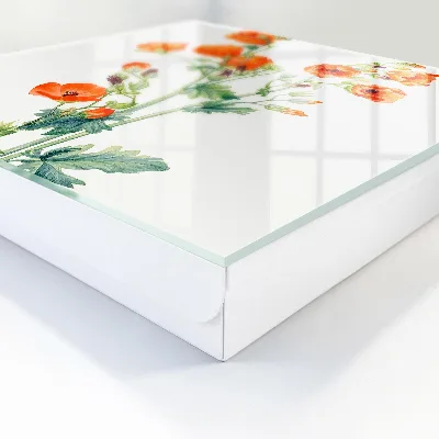Armoire à clés design Coquelicots orange