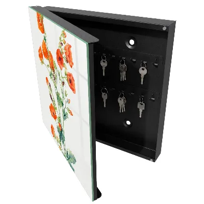 Armoire à clés design Coquelicots orange