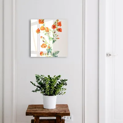Armoire à clés design Coquelicots orange