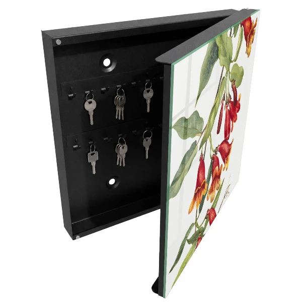 Armoire à clés décorative Fleurs rouges