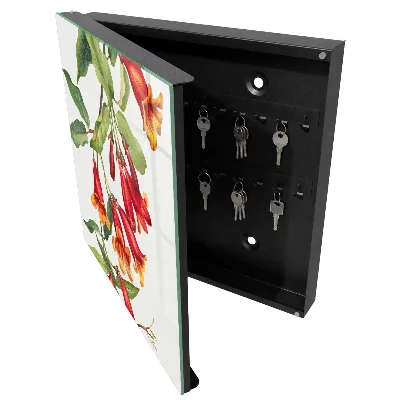 Armoire à clés décorative Fleurs rouges