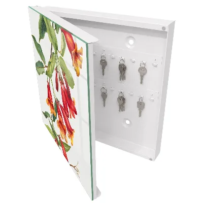 Armoire à clés décorative Fleurs rouges