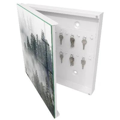 Armoire à clés décorative Forêt brumeuse