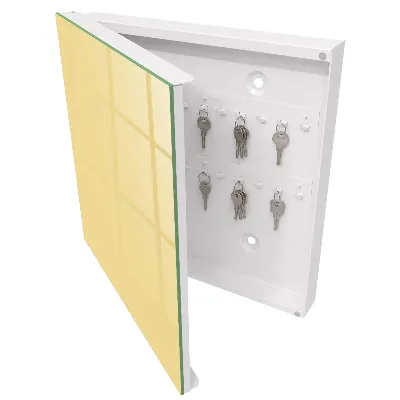 Boîte à clés murale décorative Jaune crème
