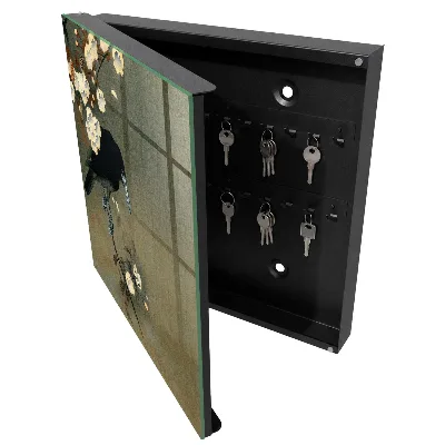 Armoire à clés design Ohara Koson Le Corbeau et les Cerisiers en Fleurs