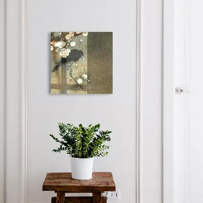 Armoire à clés design Ohara Koson Le Corbeau et les Cerisiers en Fleurs