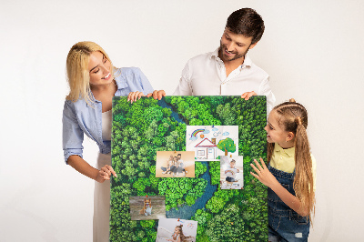 Tableau de liège Rivière dans la forêt