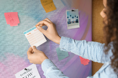 Tableau en liège déco Plumes pastel