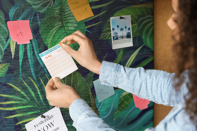 Tableau en liège Grandes feuilles exotiques