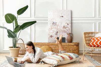 Tableau en liège Fleurs de pivoine