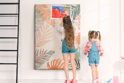 Tableau en liège Pour les notes décoratif 40x60 - Cadre Feuilles